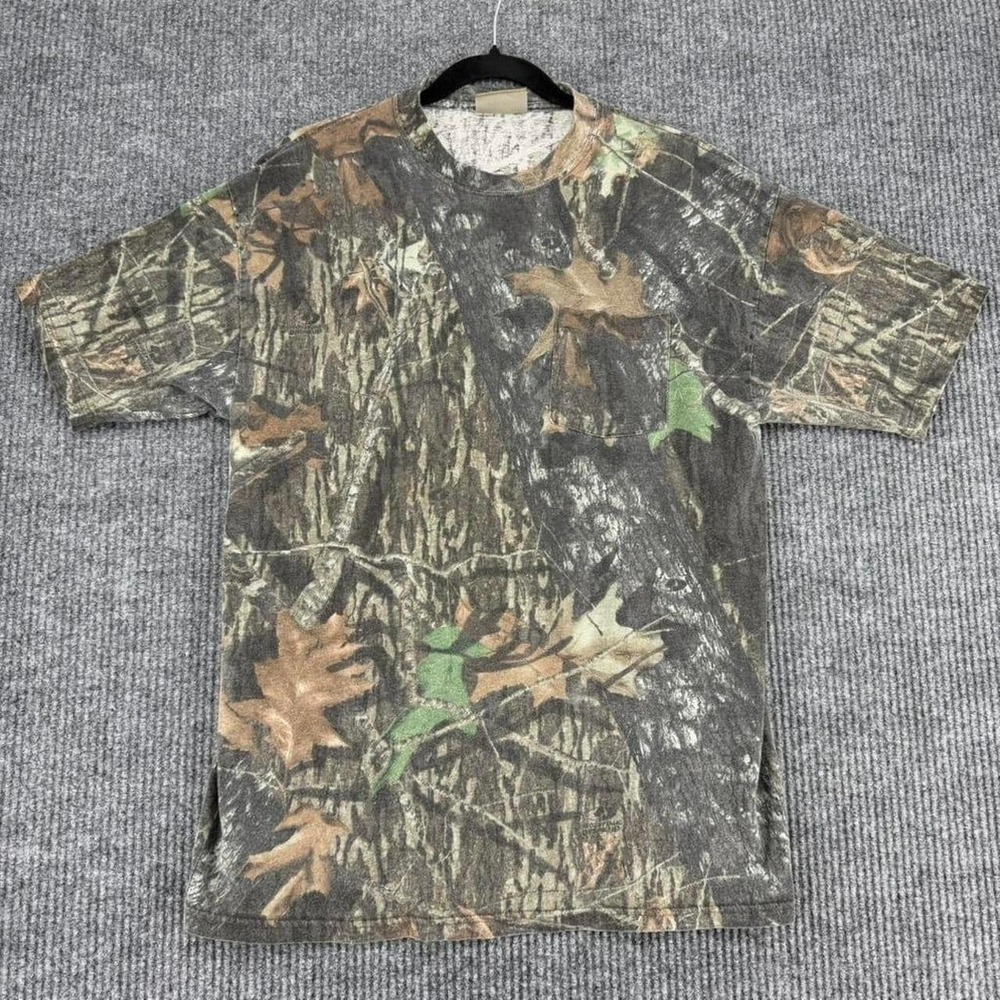 Vintage Jerzees Outdoors Realtree camo t shirt men's hunting woods tee Large
